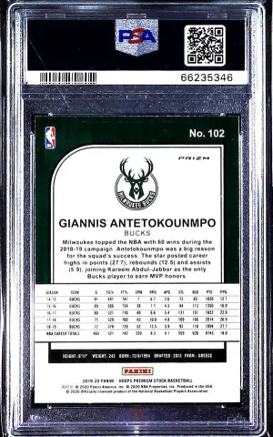 2019 Panini Hoops Premium Stock G.antetokounmpo Green Cracked Ice back